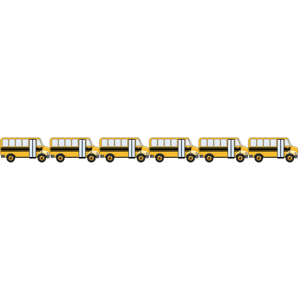 Hygloss Borders, Die-Cut, School Bus, 36' Per Pack, Set Of 6 Packs