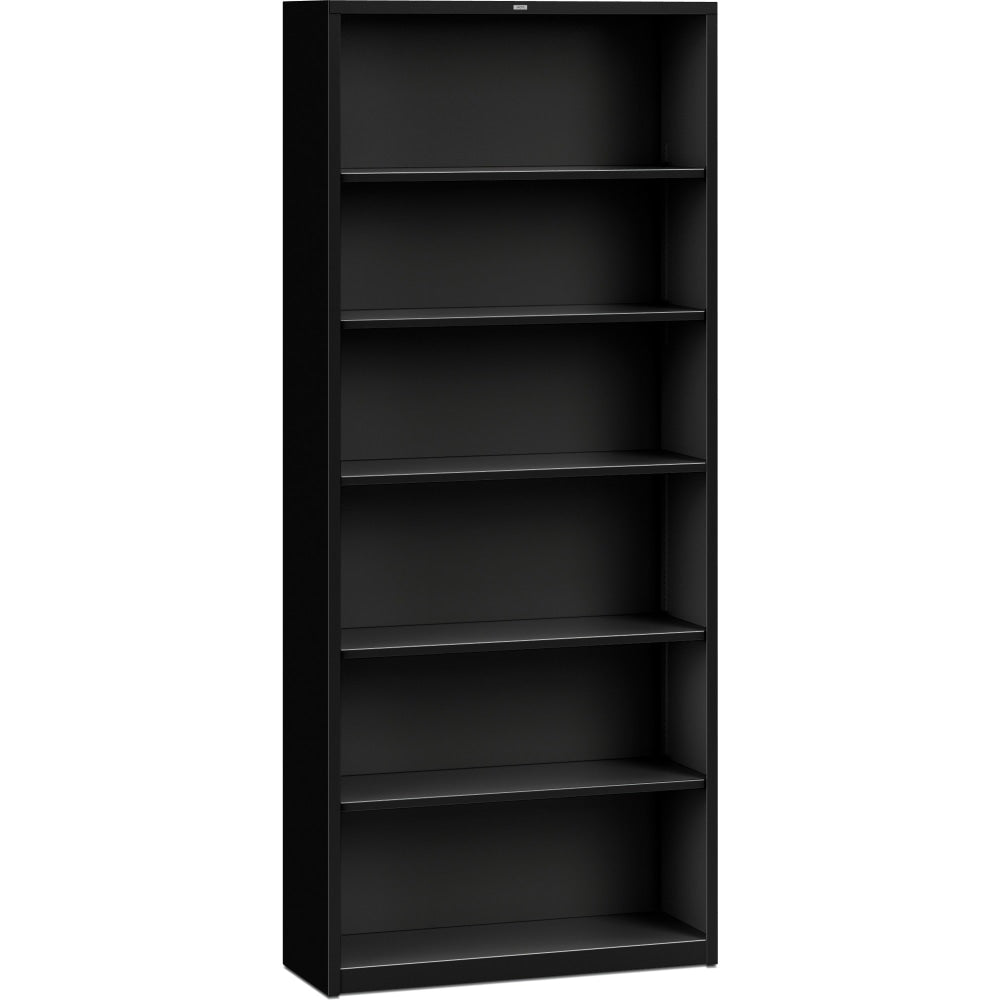 HON Brigade 6 Shelf Transitional Modular Shelving Bookcase,81-1/8inH x 34-1/2inW x 12-5/8inD, Black