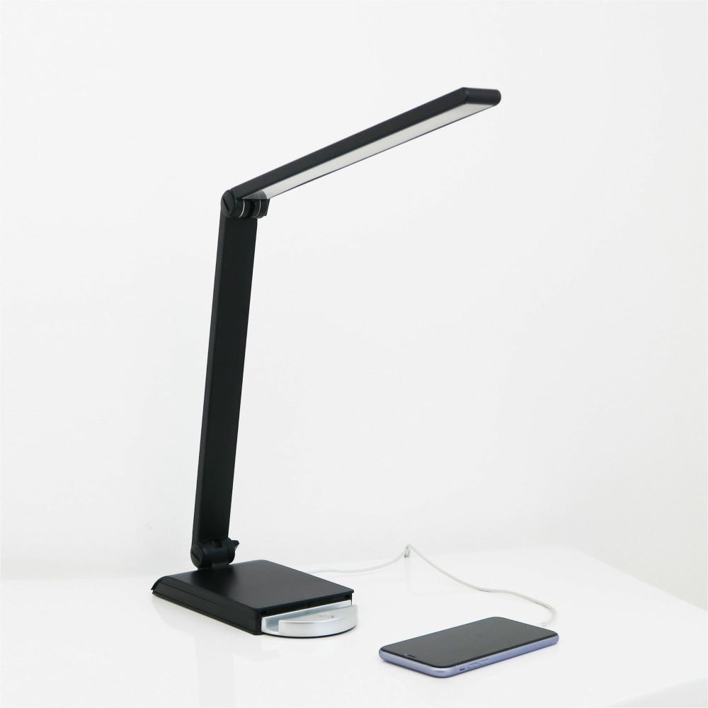 Lorell LED USB Smart Device Station Task Light, Dimmable, Black