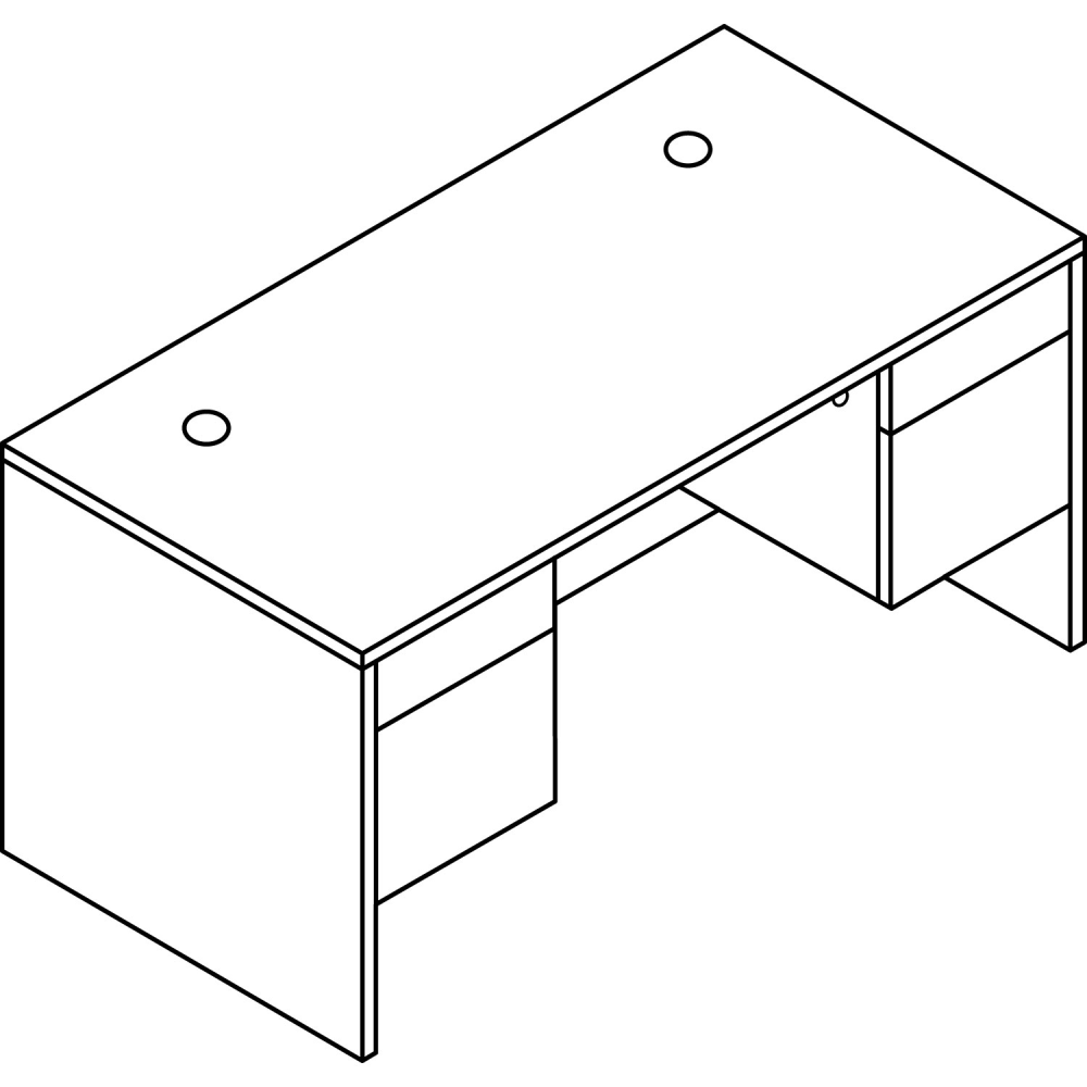 HON 10500 60inW Double-Pedestal Computer Desk, Harvest Cherry