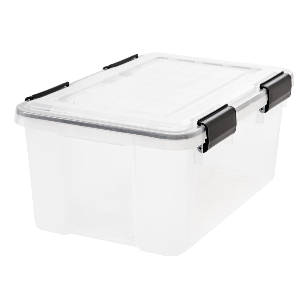 IRIS Weathertight Plastic Storage Container, 19 Quarts, 7 7/8in x 11 3/4in x 17 1/2in, Clear