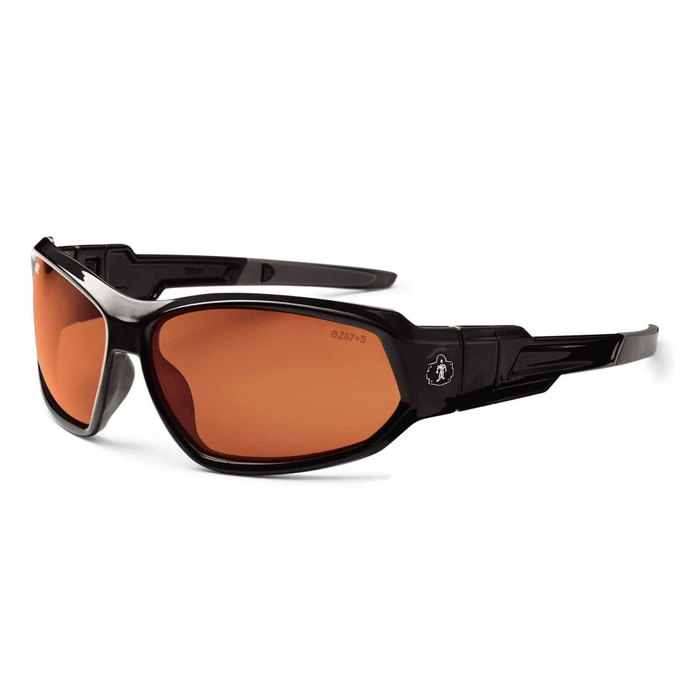 Ergodyne Skullerz Safety Glasses, Loki, Polarized, Black Frame, Copper Lens