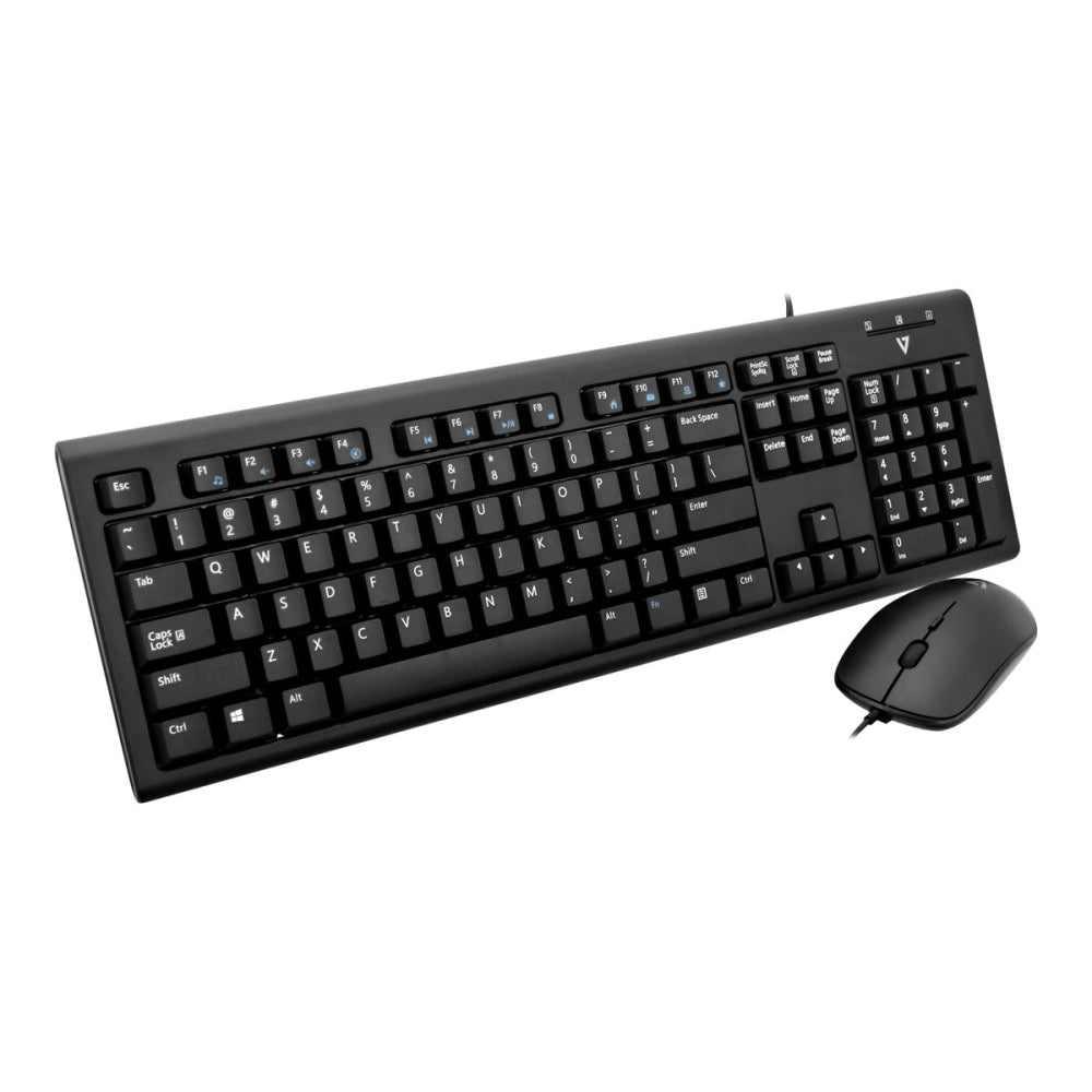 V7 CKU200US - Keyboard and mouse set - USB - US - black