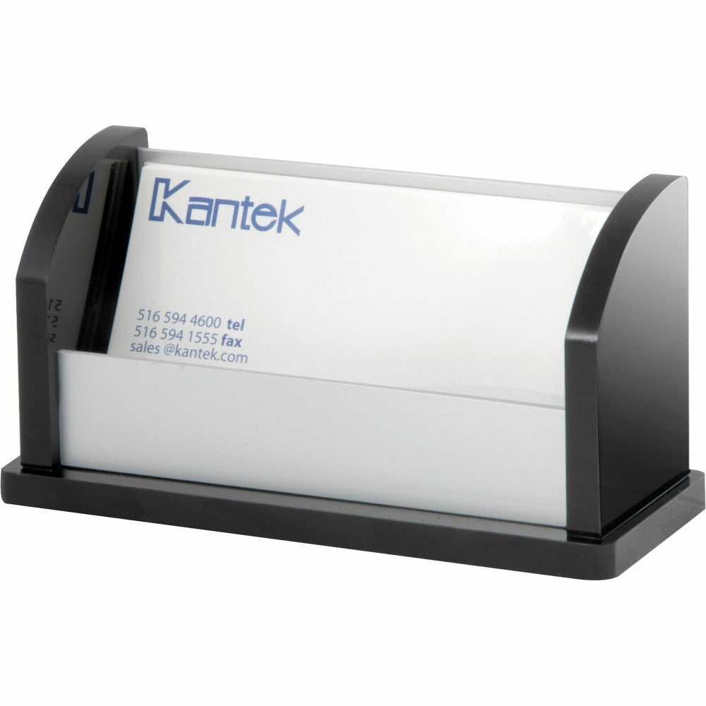 Kantek Business Card Holder - 2.3in x 4.4in x 1.8in x - Aluminum - 1 Each - Aluminum