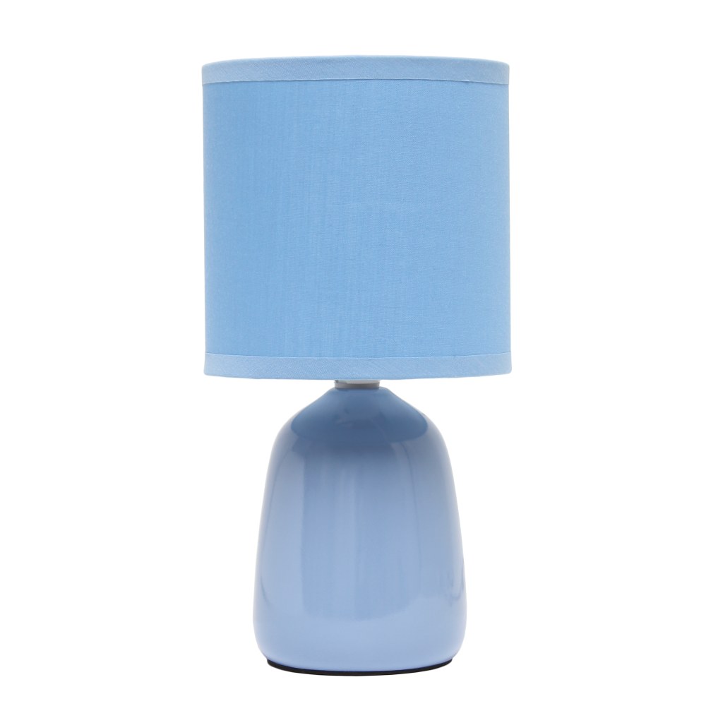 Simple Designs Thimble Base Table Lamp, 10-1/16inH, Sky Blue/Sky Blue