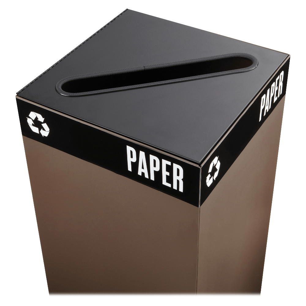 Safco Public Square Recycling Receptacle Lid, 2in x 15in Slot, 3/4inH x 15inW x 15inD, Black