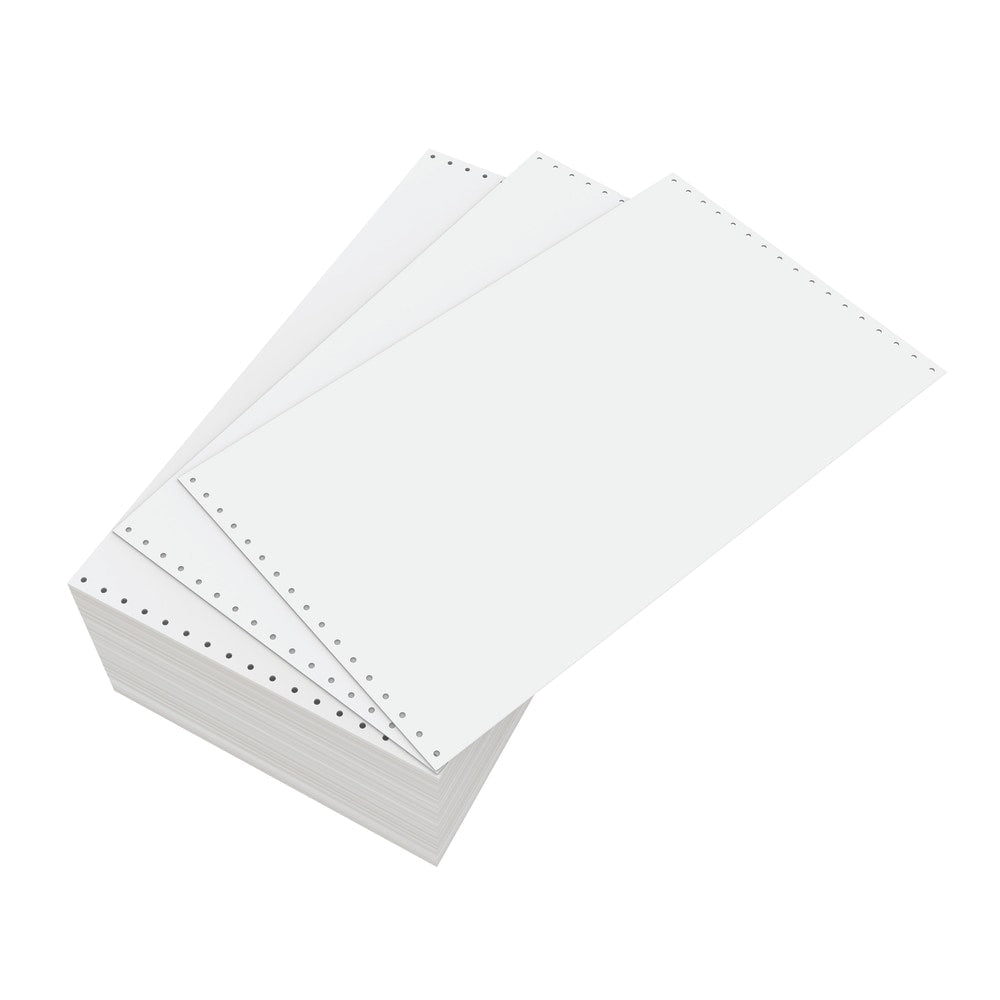 Domtar Continuous Form Paper, Unperforated, 14 7/8in x 8 1/2in, 18 Lb, Blank White, Carton Of 3,000 Forms