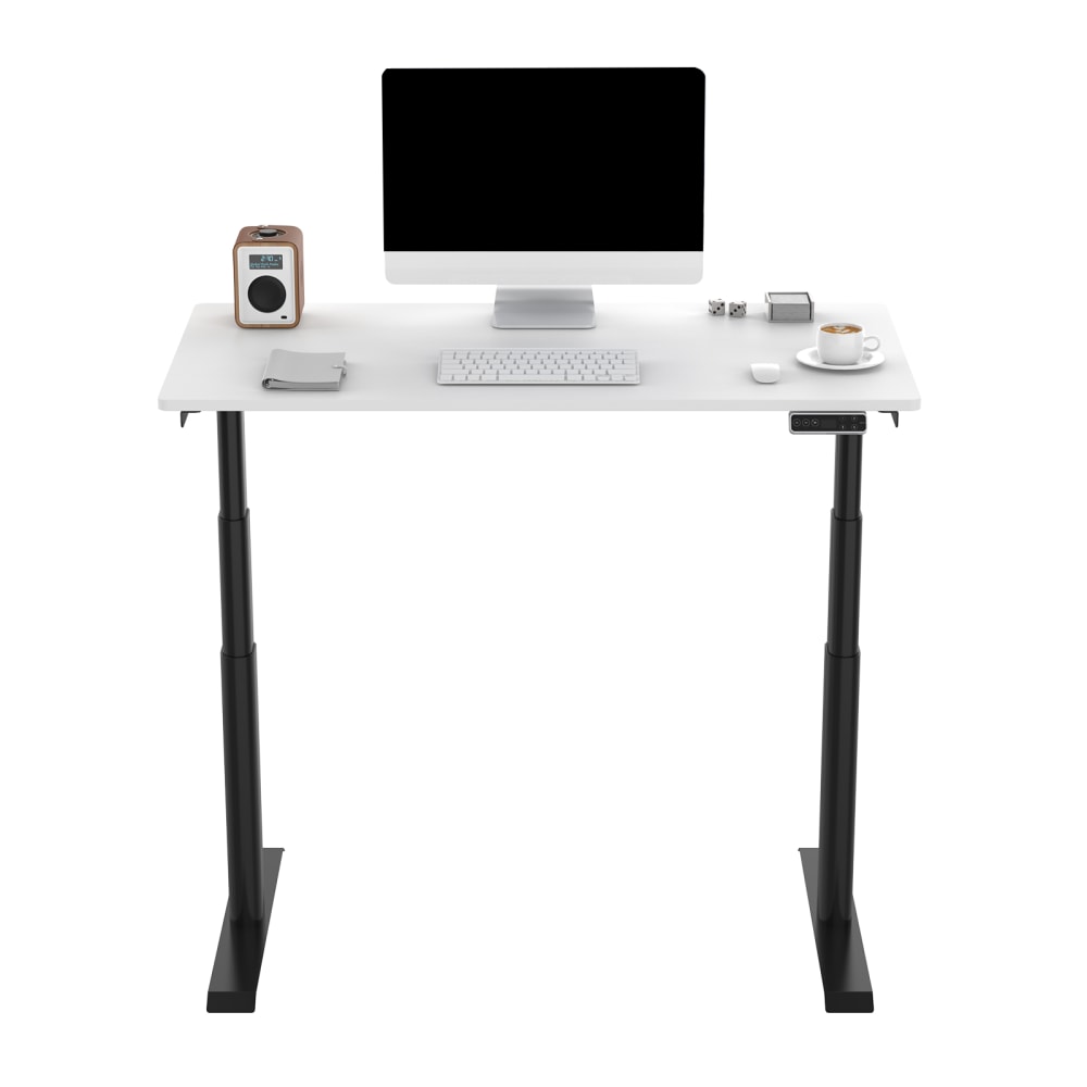 FlexiSpot E8 Electric 48inW Height-Adjustable Standing Desk, White/Black