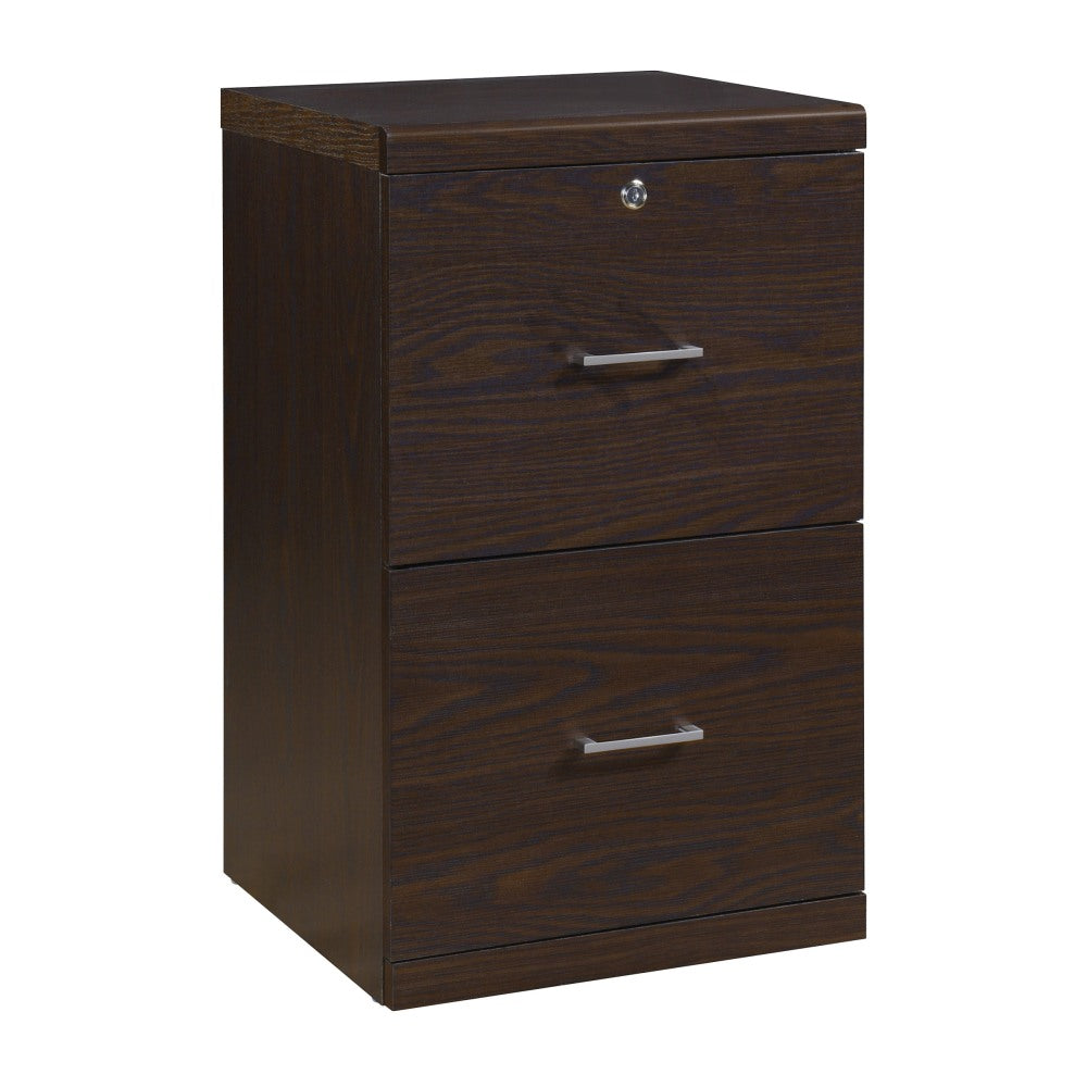 Office Star Alpine 17inD Vertical 2-Drawer File Cabinet With Lockdowel Fastening System, Espresso