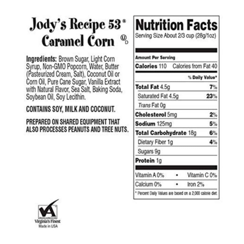 Jodys Popcorn Recipe 53 Caramel Corn Popcorn, 37.5 Oz