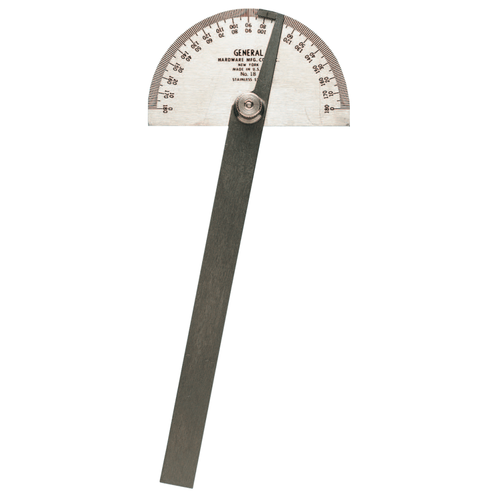 Stainless Steel Protractors, 6 in, Round Head