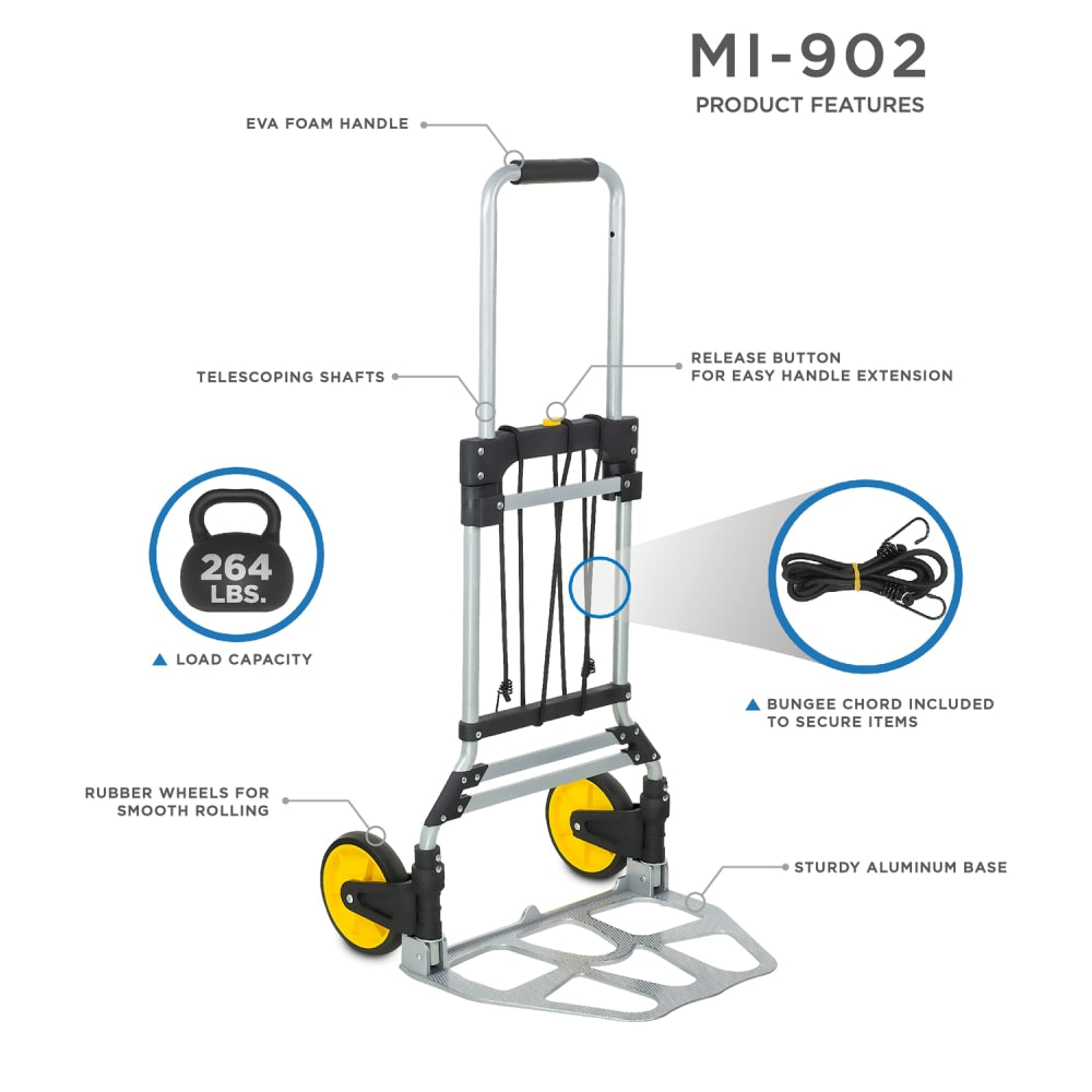 Mount-It! Folding Hand Truck And Dolly, 264 Lb Capacity