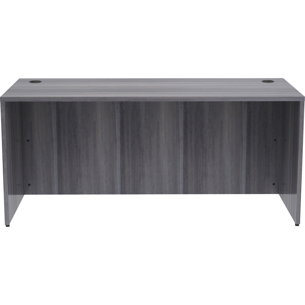 Lorell Essentials 66inW Computer Desk, Weathered Charcoal