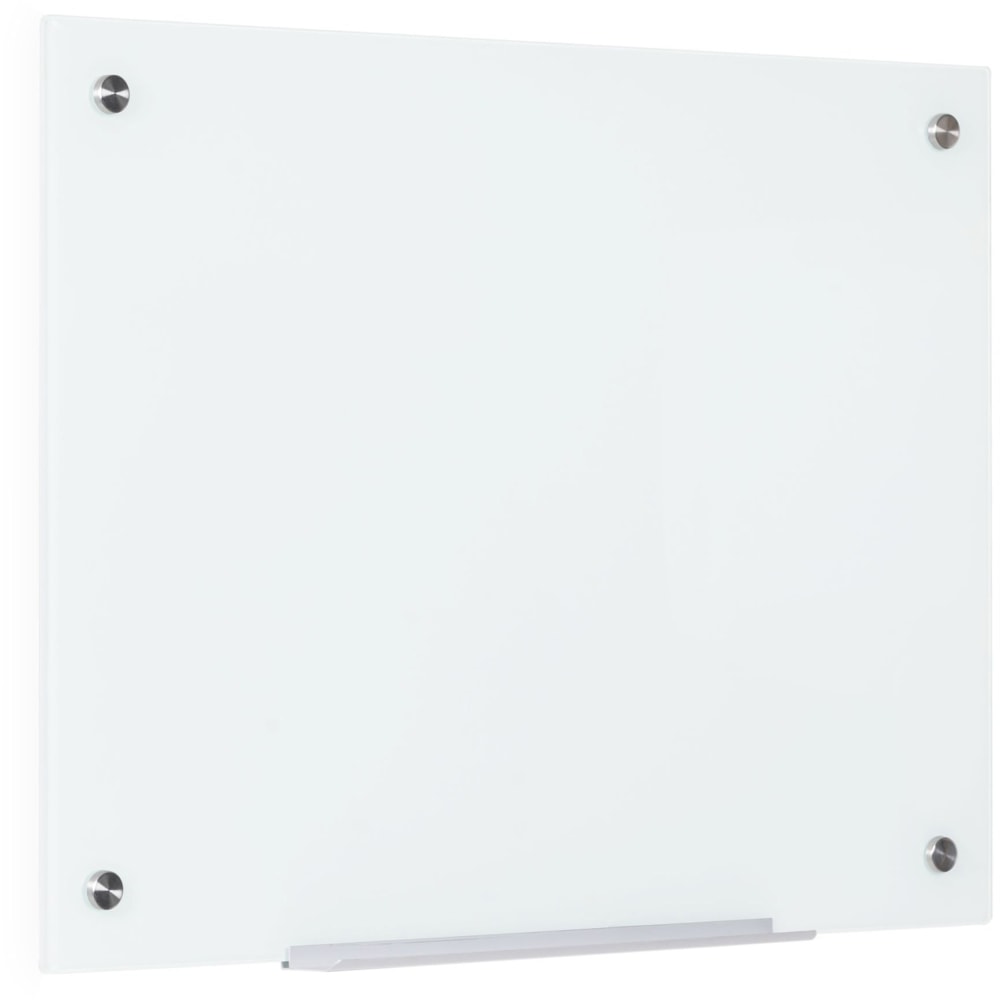 Bi-silque Dry-Erase Glass Board - 24in (2 ft) Width x 36in (3 ft) Height - White Tempered Glass Surface - Rectangle - Horizontal/Vertical - 1 Each