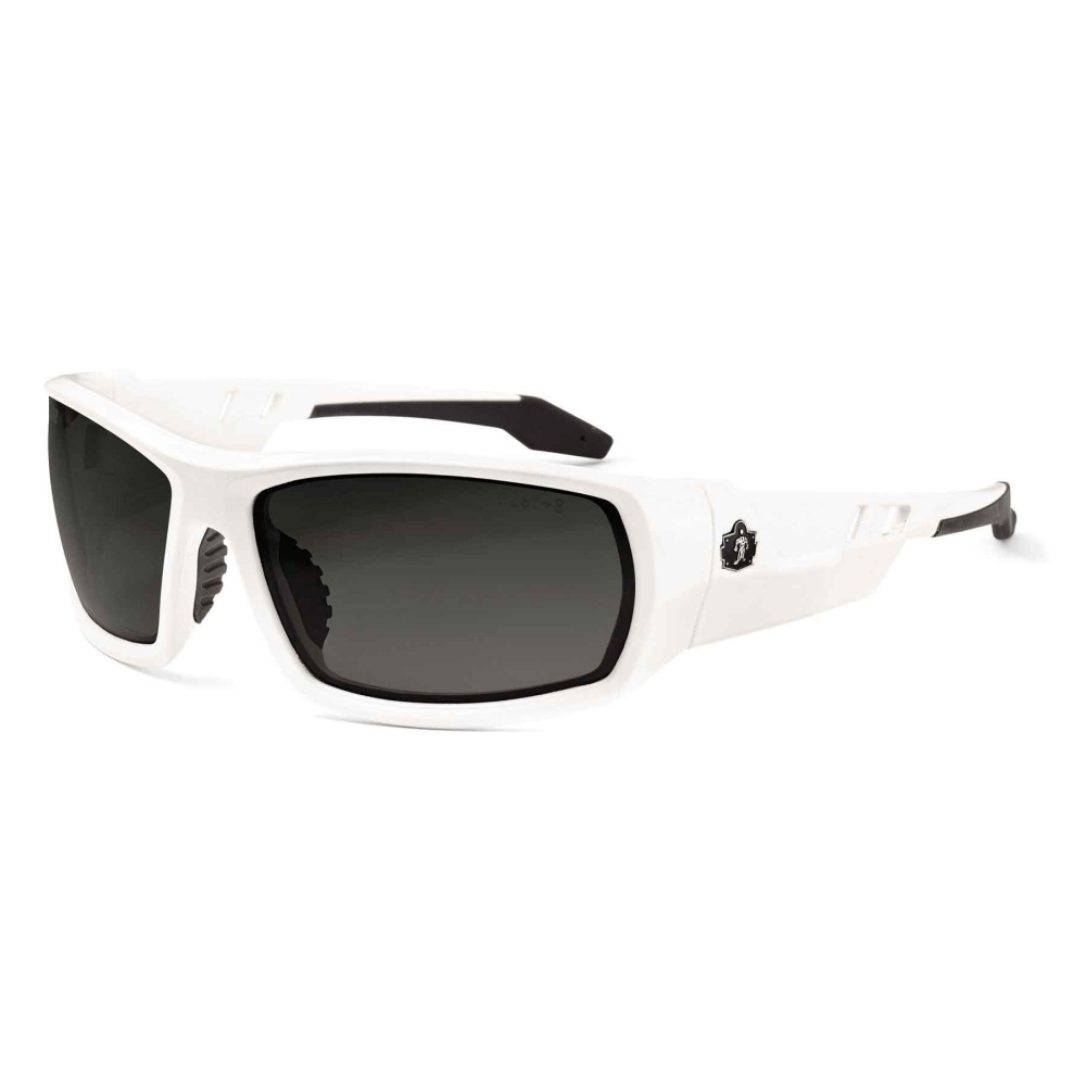 Ergodyne Skullerz Safety Glasses, Odin, Polarized, White Frame, Smoke Lens