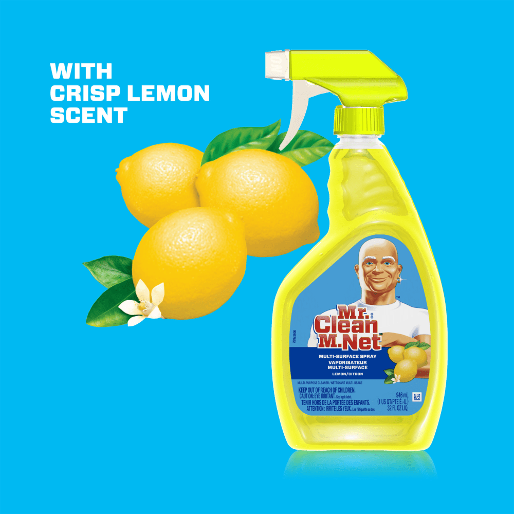 Mr. Clean Multipurpose Cleaning Spray, Lemon Scent, 32 Oz Bottle