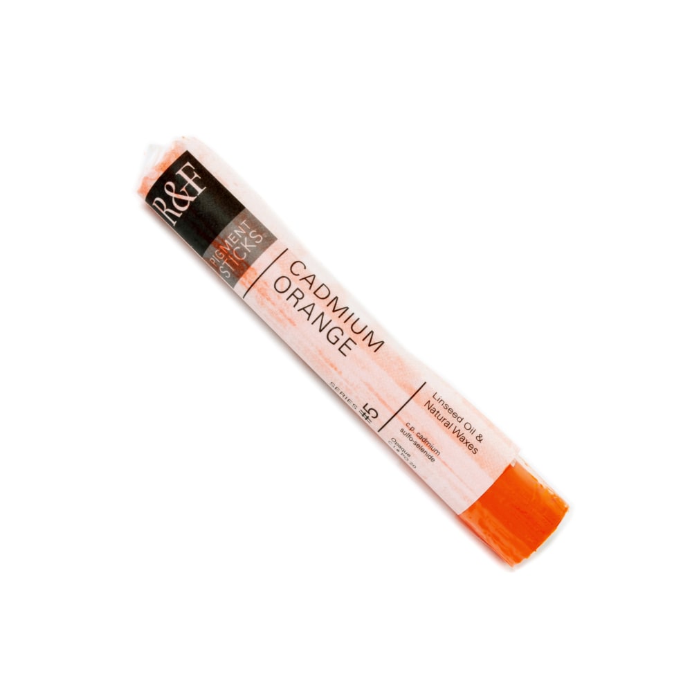 R & F Handmade Paints Pigment Sticks, 38 mL, Cadmium Orange