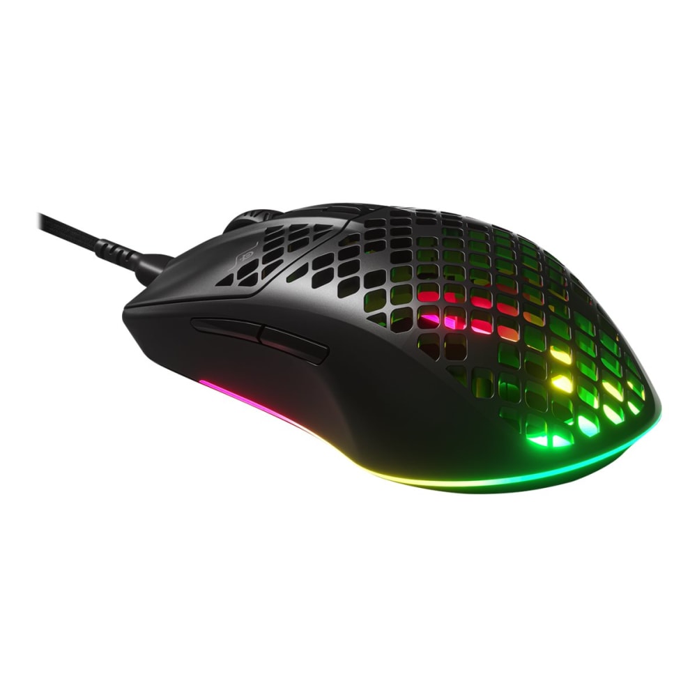 SteelSeries Aerox 3 2022 Edition - Mouse - ergonomic - right-handed - optical - 6 buttons - wired - USB - onyx black matte - color box