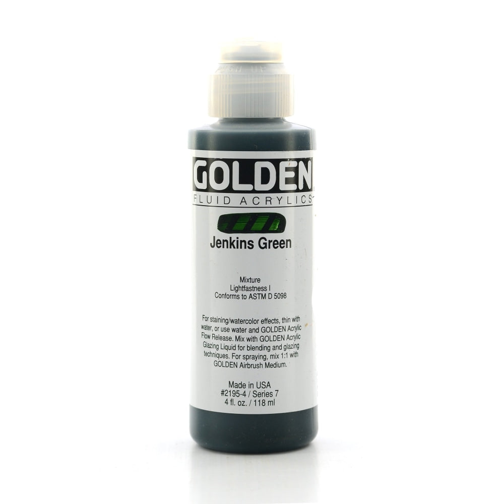 Golden Fluid Acrylic Paint, 4 Oz, Jenkins Green