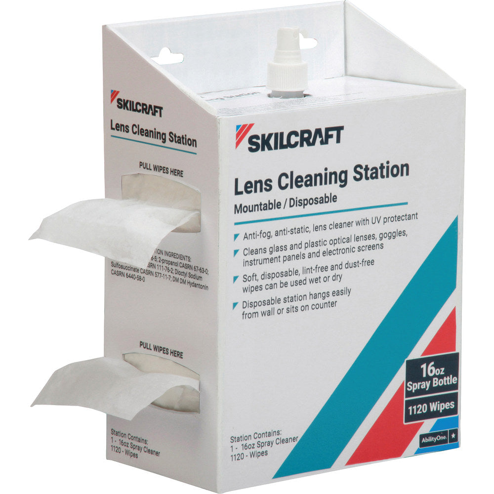 SKILCRAFT Lens Cleaning Stations, 16 Fl Oz, Pack Of 4 Stations