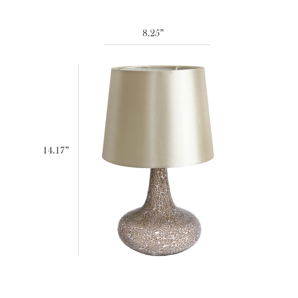 Simple Designs Mosaic Table Lamp, 14 1/4inH, Champagne