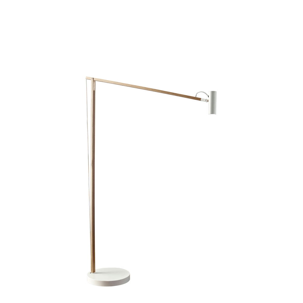 Adesso ADS360 Crane LED Floor Lamp, 60 1/2inH, White Shade/White Base