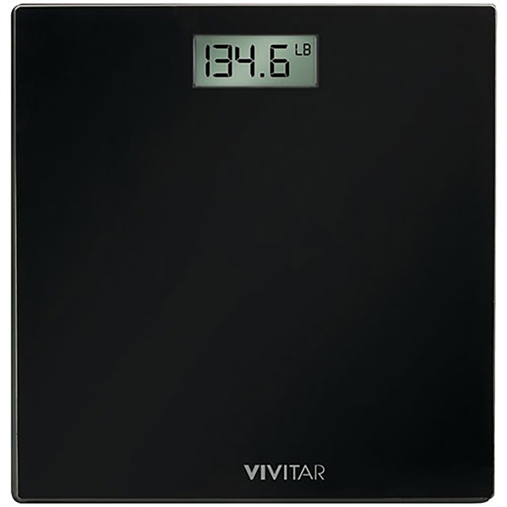 VIVITAR BodyPro 99597018M Digital Scale, 2inH x 13-1/4inW x 13-1/8inD, Black