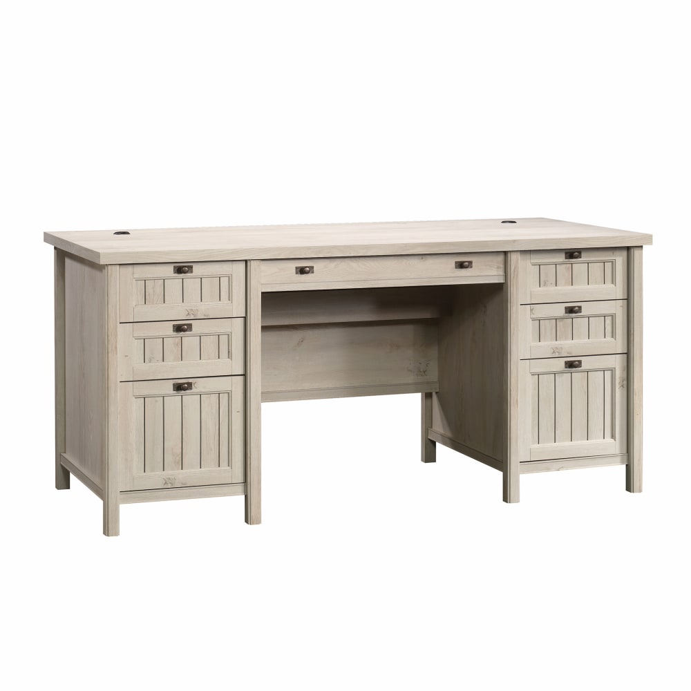 Sauder Costa 66inW Executive Computer Desk, Chalked Chestnut