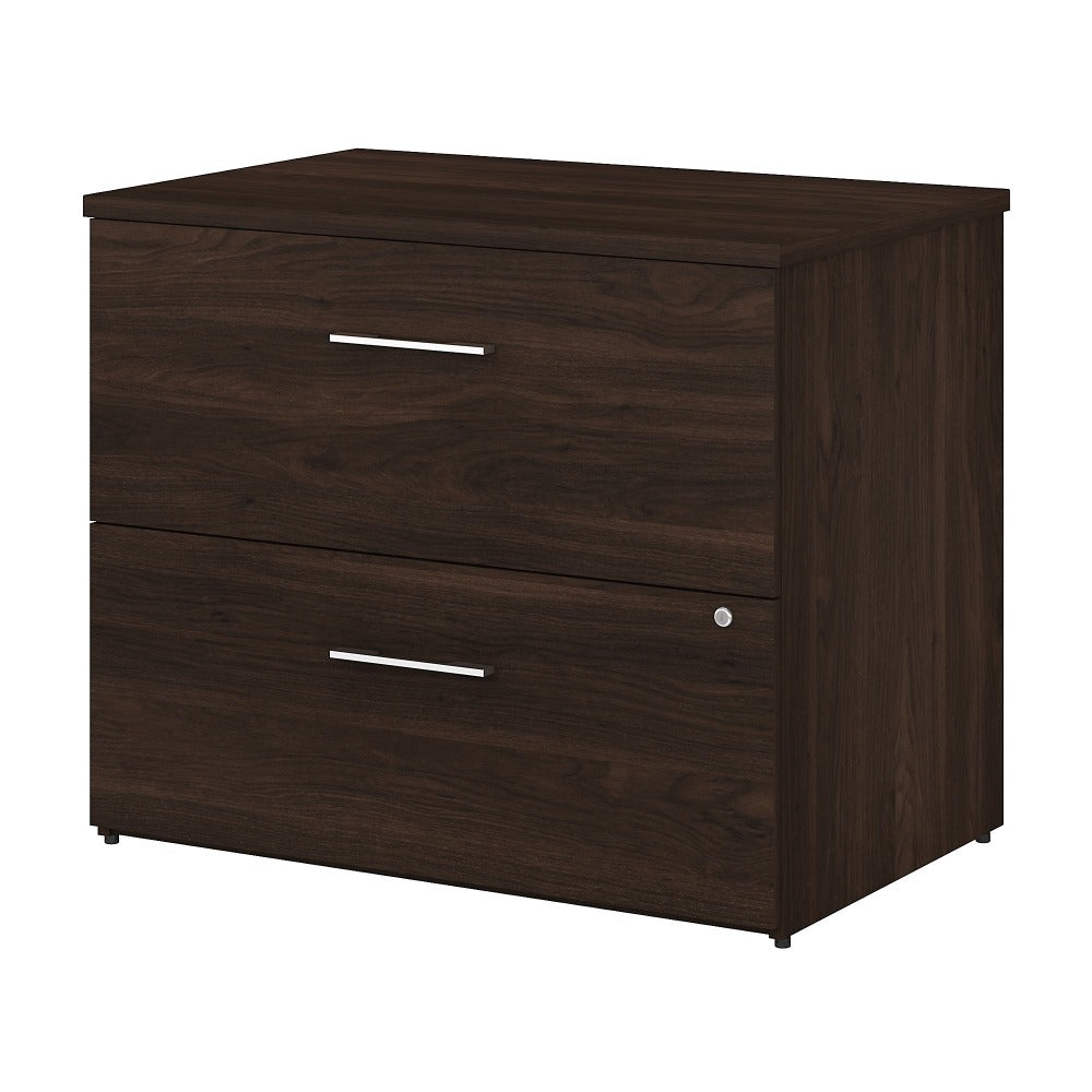 Bush Business Furniture Office 500 35-2/3inW x 23-1/3inD Lateral 2-Drawer File Cabinet, Black Walnut, Standard Delivery - Partially Assembled