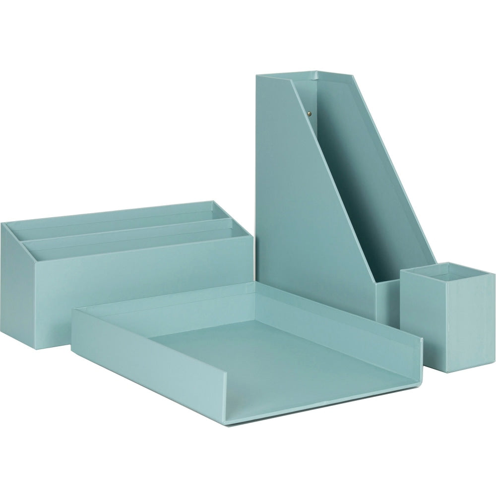 U Brands 4-Piece Desk Organization Kit, Teal