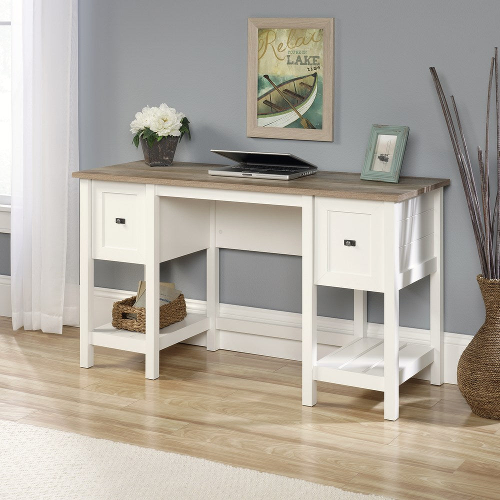 Sauder Cottage Road 54inW Computer Desk, Soft White