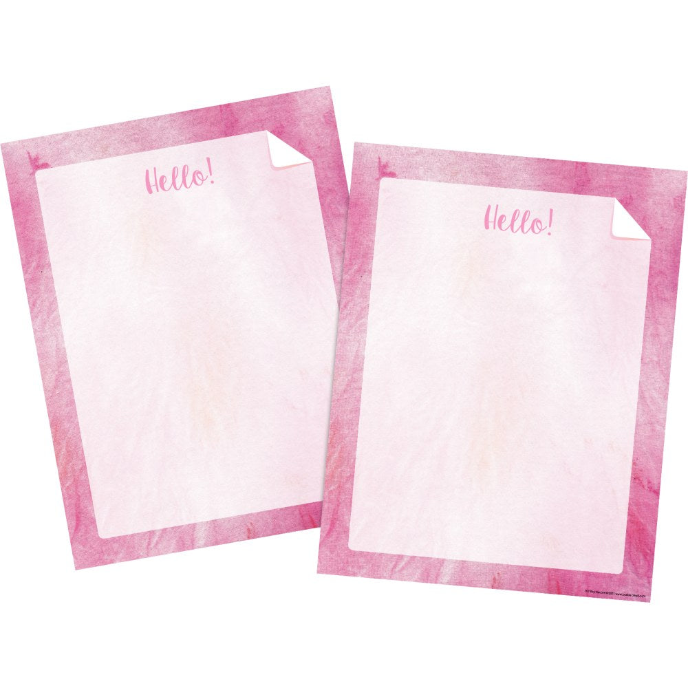 Barker Creek Designer Computer Paper, 8-1/2in x 11in, Pink Tie-Dye, 50 Sheets Per Pack, Set Of 2 Packs