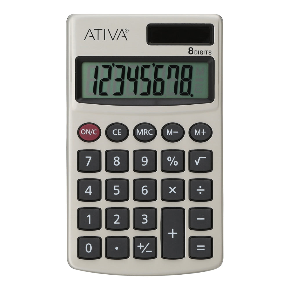 Ativa Mini 8-Digit Calculator, Golden