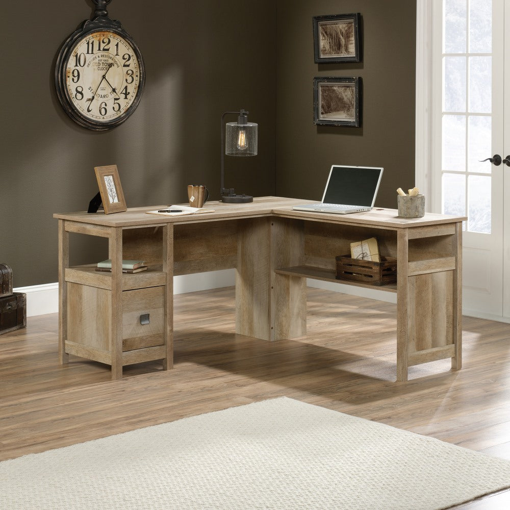 Sauder Cannery Bridge 60inW L-Shaped Computer Desk, Lintel Oak