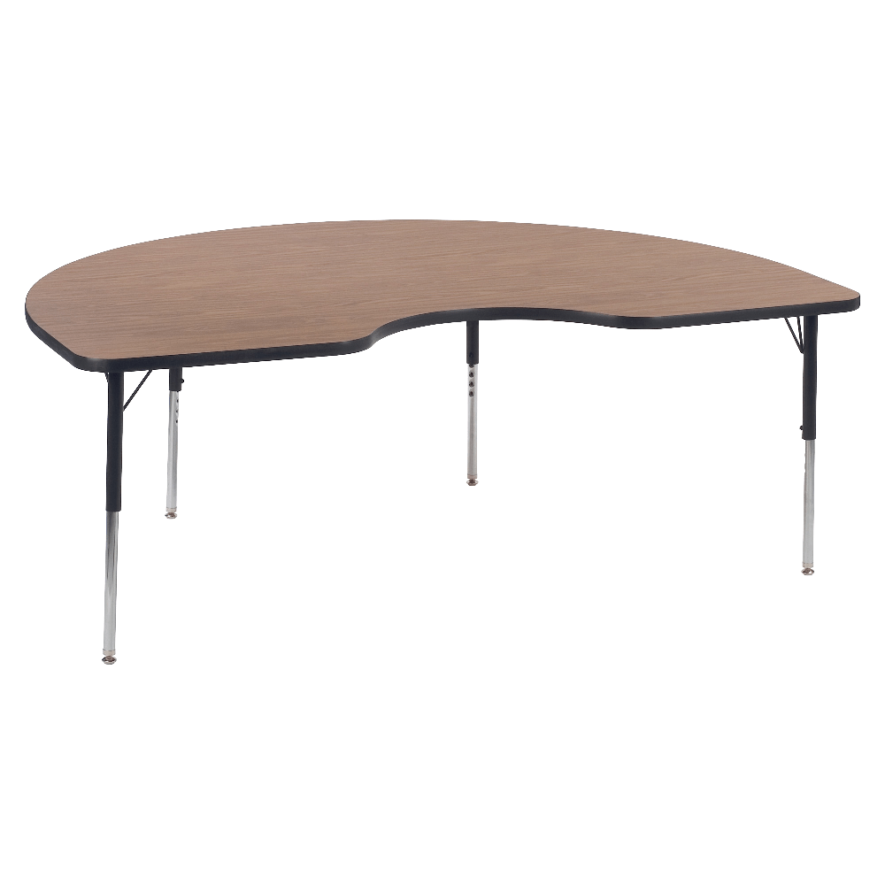 Lorell Classroom Kidney-Shaped Activity Table Top, 72inW x 48inD, Medium Oak