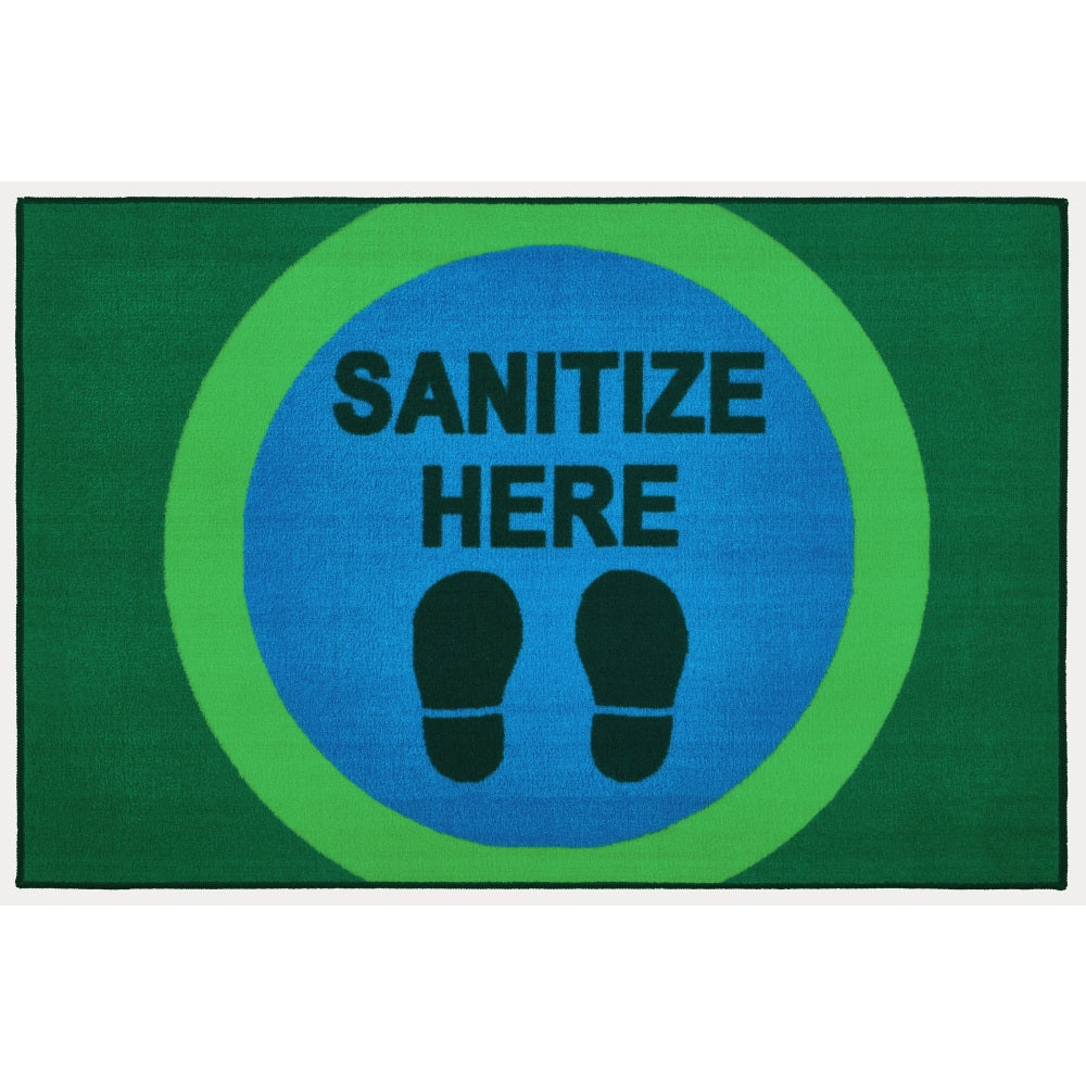 Carpets for Kids KID$Value Rugs Sanitize Here Dot Activity Rug, 3ft x 4 1/2ft , Blue