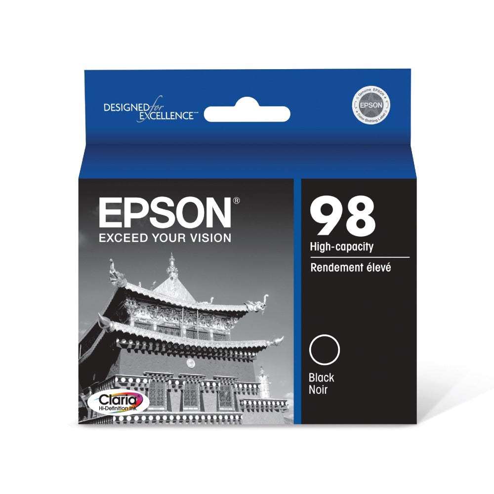 Epson 98 Claria Black High-Yield Ink Cartridge, T098120-S