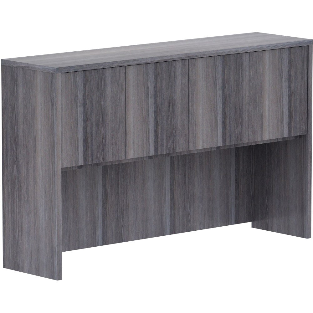 Lorell Laminate Desk Hutch, 36inH x 60inW x 15inD, Weathered Charcoal