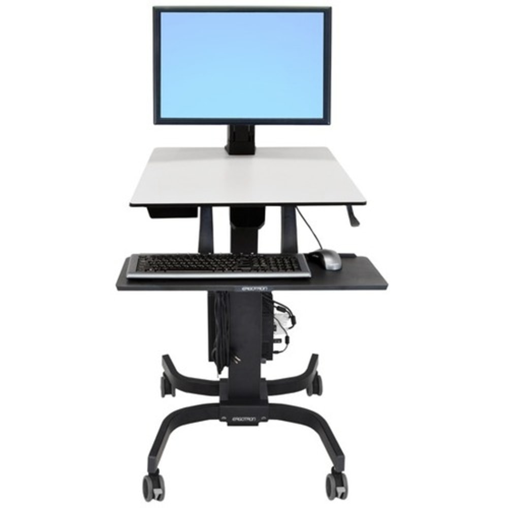 Ergotron WorkFit-C 48inW Single HD Sit Stand Computer Stand, Gray/Black