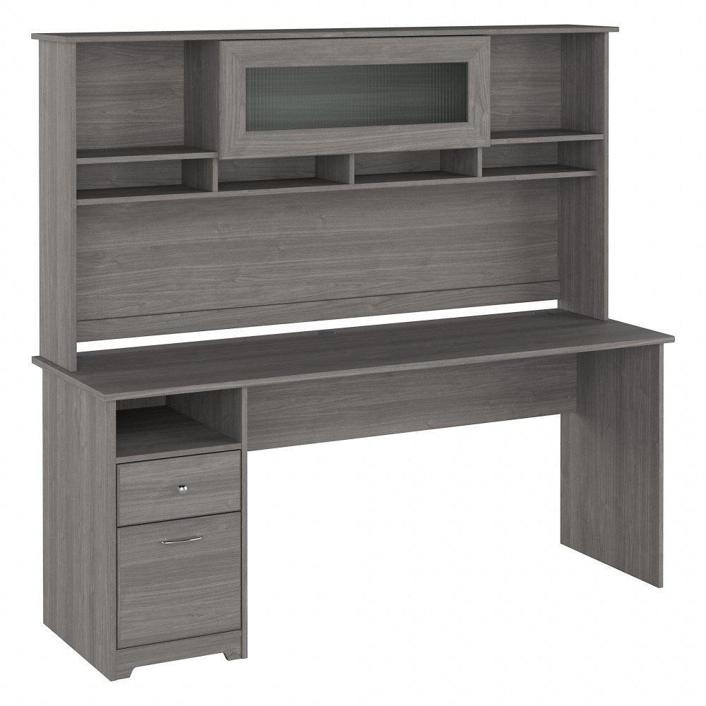 Bush Furniture Cabot 72inW Computer Desk With Hutch, Modern Gray, Standard Delivery