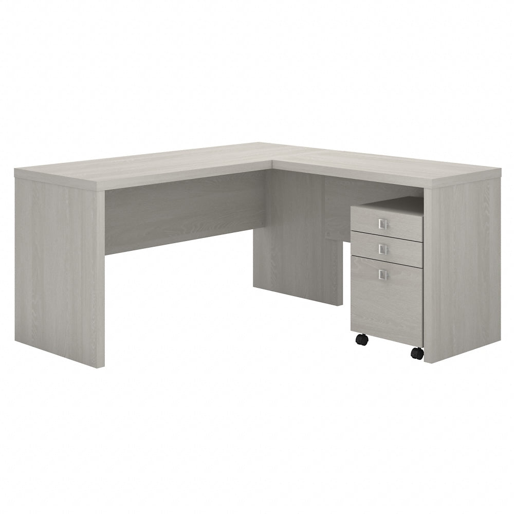 Bush Business Furniture Echo 60inW L-Shaped Corner Desk With Mobile File Cabinet, Gray Sand, Standard Delivery