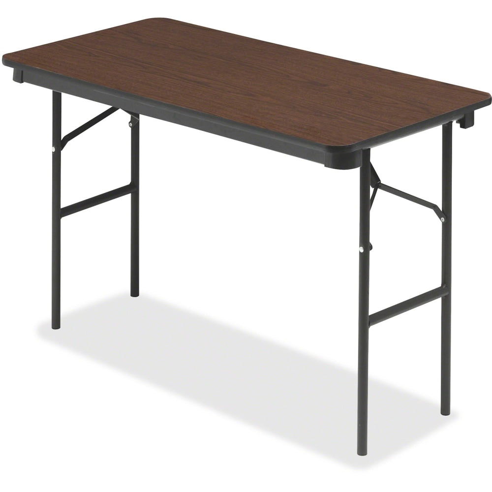 Iceberg Economy Rectangle Folding Table, Walnut/Charcoal Gray