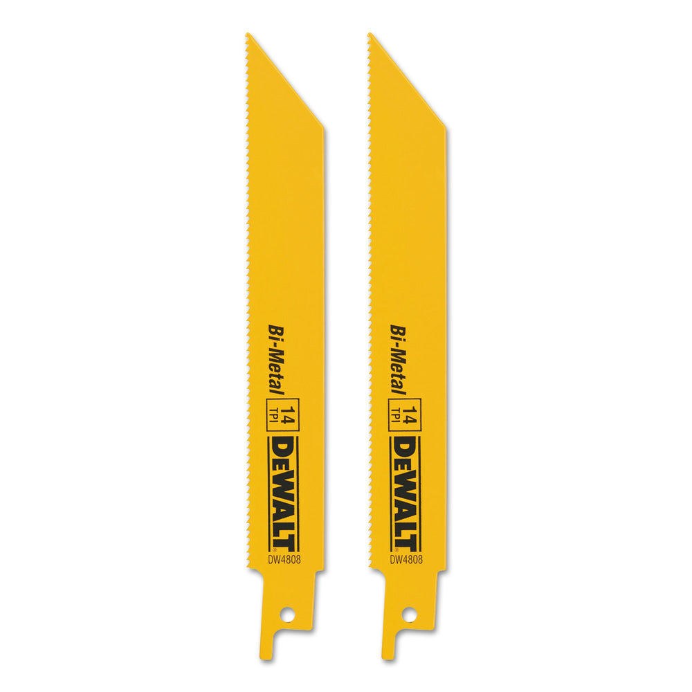 DeWalt 14 TPI Metal Cutting Reciprocating Saw Blades, 6in Length