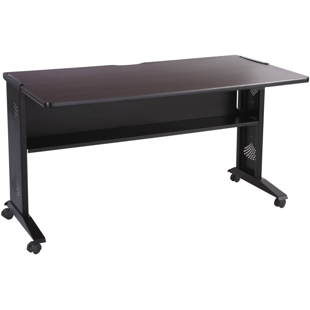 Safco Reversible-Top Computer Desk, 54inW, Mahogany & Medium Oak/Black