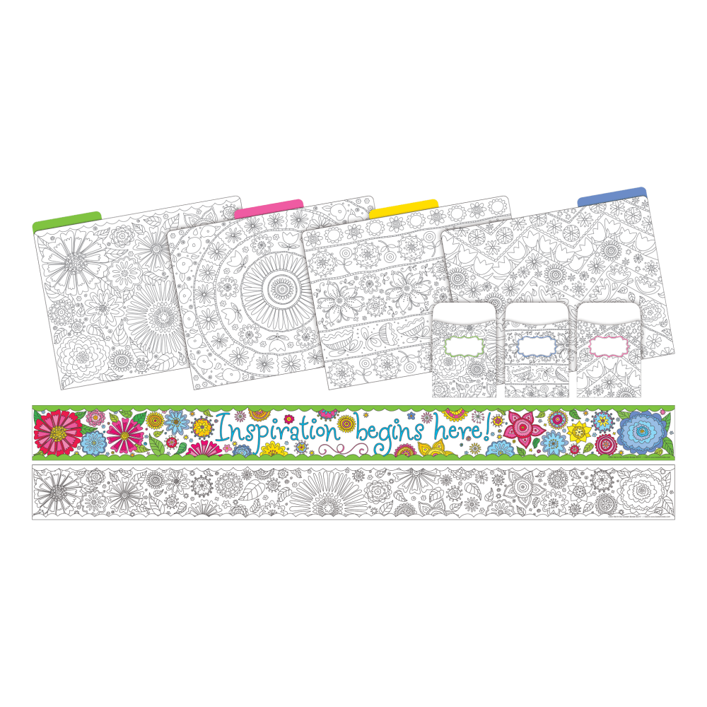 Barker Creek Color Me! Curated Collection Bulletin Board Set, Multicolor