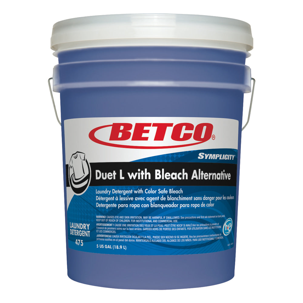 Betco Symplicity Duet L Detergent With Bleach Alternative, 5 Gallon Container