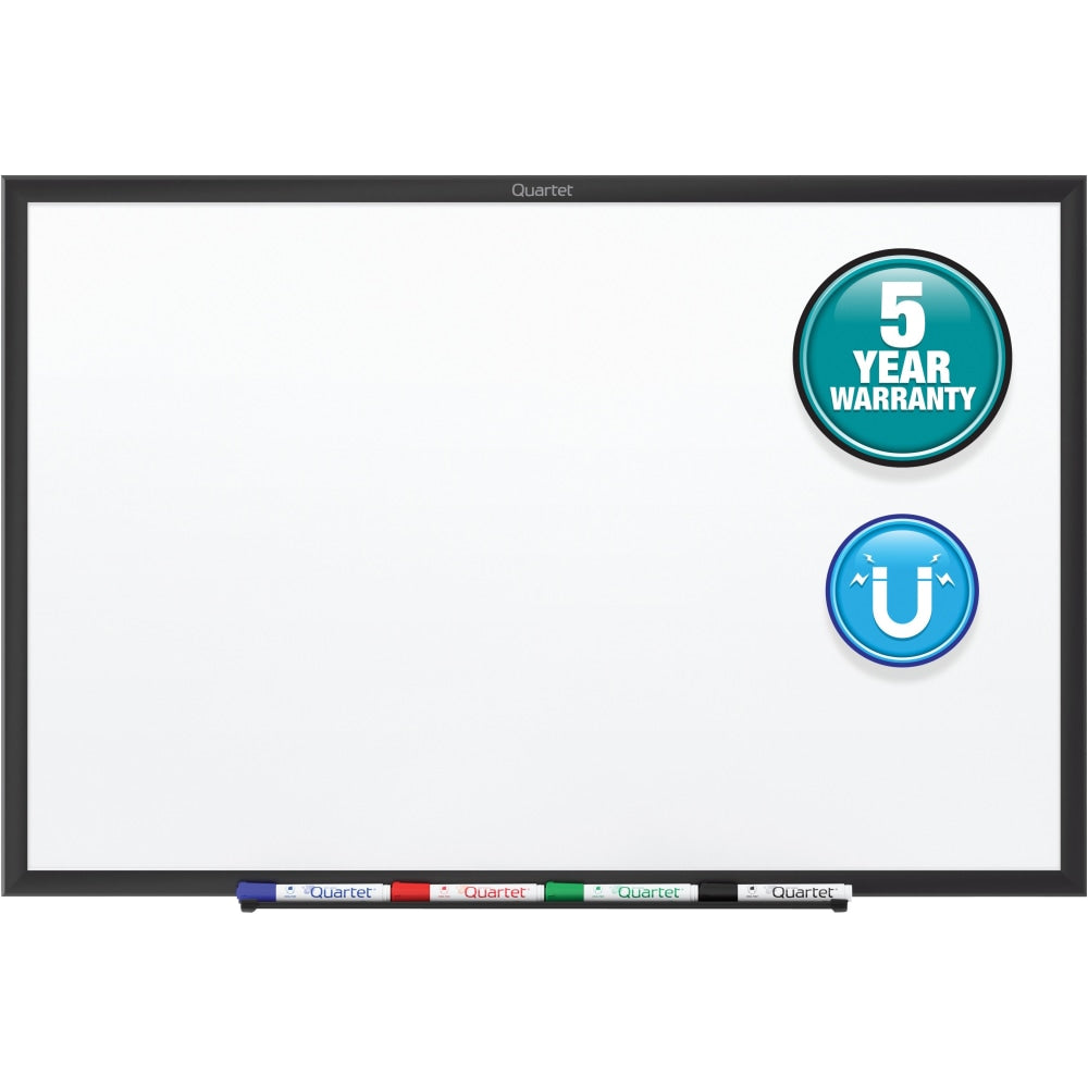 Quartet Classic Magnetic Dry-Erase Whiteboard, 48in x 72in, Aluminum Frame With Black Finish