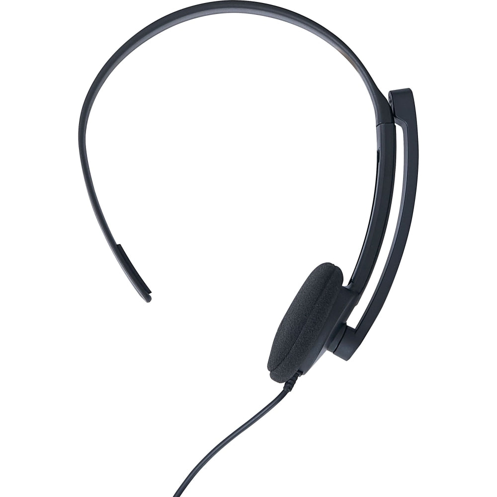 Verbatim Mono Headset with Microphone and In-Line Remote - Mono - Mini-phone (3.5mm) - Wired - 32 Ohm - 20 Hz - 20 kHz - Over-the-head - Monaural - Circumaural - 5.25 ft Cable - Omni-directional Microphone