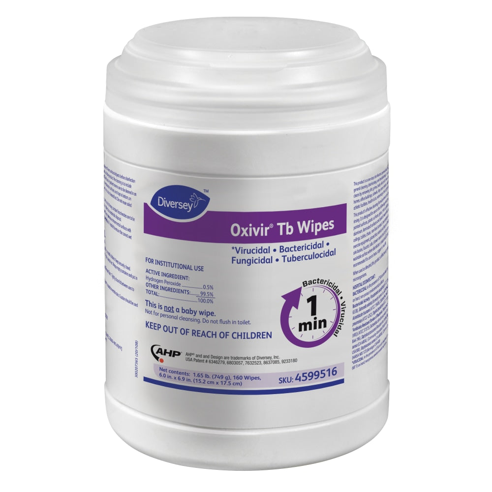 Diversey Oxivir Tb Wipes, Characteristic Scent, 6in x 7in, 160 Per Pack, Case Of 12