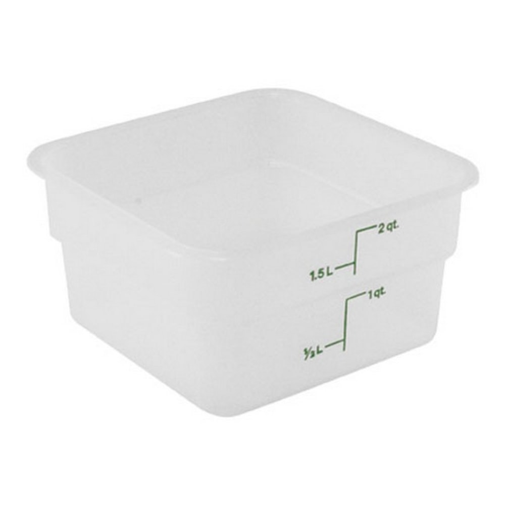 Cambro CamSquare Food Storage Container, 2 Quart, 3in x 7in x 7in, White